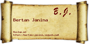 Bertan Janina névjegykártya